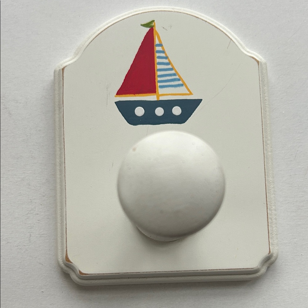 Nautical Themed Wall Hook with Sailboat Design set of 3 Pottery Barn